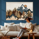 Wood Style Mountain Wall Art Canvas Print, Layered Wood by MyGreatCanvas | Canvas Wall Art Prints | Photo Prints & Wall Decor
