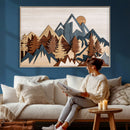 Layered Wooden Mountain Wall Art Canvas Print, Modern Rustic by MyGreatCanvas | Canvas Wall Art Prints | Photo Prints & Wall Decor