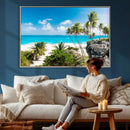 Tropical Beach Wall Art Canvas Print, Palm Tree Ocean by MyGreatCanvas | Canvas Wall Art Prints | Photo Prints & Wall Decor