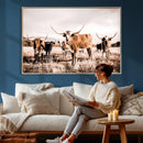Texas Longhorn Cattle Wall Art Canvas Print, Sepia Western by MyGreatCanvas | Canvas Wall Art Prints | Photo Prints & Wall Decor