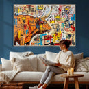 Basquiat Style Bull Graffiti Wall Art Canvas Print, Street by MyGreatCanvas | Canvas Wall Art Prints | Photo Prints & Wall Decor