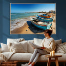 Coastal Fishing Boats Wall Art Canvas Print, Sunset Beach by MyGreatCanvas | Canvas Wall Art Prints | Photo Prints & Wall Decor