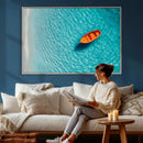 Minimalist Boat Wall Art Canvas Print, Aerial Sea Landscape by MyGreatCanvas | Canvas Wall Art Prints | Photo Prints & Wall Decor