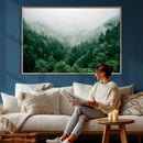 Misty Pine Forest Wall Art Canvas Print, Foggy Evergreen by MyGreatCanvas | Canvas Wall Art Prints | Photo Prints & Wall Decor