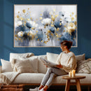 Large Abstract Flowers Wall Art Canvas Print – Gold and Blue by MyGreatCanvas | Canvas Wall Art Prints | Photo Prints & Wall Decor