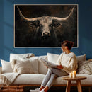 Vintage Longhorn Bull Wall Art Canvas Print – Rustic Western by MyGreatCanvas | Canvas Wall Art Prints | Photo Prints & Wall Decor