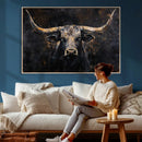 Abstract Longhorn Bull Wall Art Canvas Print – Rustic by MyGreatCanvas | Canvas Wall Art Prints | Photo Prints & Wall Decor