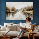 Neutral Abstract Lake Landscape Wall Art Canvas Print by MyGreatCanvas | Canvas Wall Art Prints | Photo Prints & Wall Decor