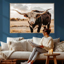 Texas Longhorn Bull Rustic Wall Art Canvas Print, Western by MyGreatCanvas | Canvas Wall Art Prints | Photo Prints & Wall Decor