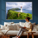 Cliffside Lighthouse Wall Art Canvas Print – Coastal by MyGreatCanvas | Canvas Wall Art Prints | Photo Prints & Wall Decor