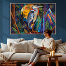 Colorful Heron Wall Art Canvas Print Tropical Bird Abstract by MyGreatCanvas | Canvas Wall Art Prints | Photo Prints & Wall Decor