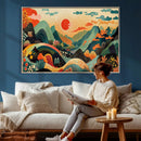 Yayoi Kusama Boho Mountain Landscape Large Wall Art, by MyGreatCanvas | Canvas Wall Art Prints | Photo Prints & Wall Decor
