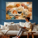 Geometric Boho Abstract Wall Art Canvas Print, Orange Blue by MyGreatCanvas | Canvas Wall Art Prints | Photo Prints & Wall Decor