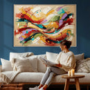 Geometric Abstract Wall Art Canvas Print, Orange Blue by MyGreatCanvas | Canvas Wall Art Prints | Photo Prints & Wall Decor