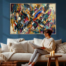 Geometric Abstract Wall Art Canvas Print, Orange Blue by MyGreatCanvas | Canvas Wall Art Prints | Photo Prints & Wall Decor
