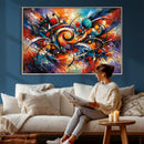 Geometric Abstract Wall Art Canvas Print, Orange Blue by MyGreatCanvas | Canvas Wall Art Prints | Photo Prints & Wall Decor
