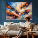 Lyrical Abstraction Wall Art Canvas Print, Orange Blue by MyGreatCanvas | Canvas Wall Art Prints | Photo Prints & Wall Decor