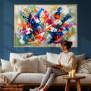 Geometric Abstract Wall Art Canvas Print, Orange Blue by MyGreatCanvas | Canvas Wall Art Prints | Photo Prints & Wall Decor