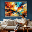 Lyrical Abstract Wall Art Canvas Print, Orange Blue Abstract by MyGreatCanvas | Canvas Wall Art Prints | Photo Prints & Wall Decor