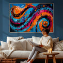 Geometric Abstract Wall Art Canvas Print, Orange Blue by MyGreatCanvas | Canvas Wall Art Prints | Photo Prints & Wall Decor
