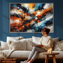 Geometric Abstract Wall Art Canvas Print, Orange Blue by MyGreatCanvas | Canvas Wall Art Prints | Photo Prints & Wall Decor