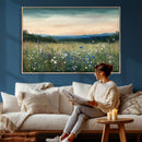 Wildflower Meadow Oil Painting Canvas — Daisy Lavender