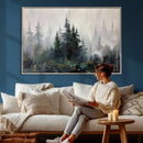 Misty Pine Forest Oil Painting Canvas — Dark Moody Teal Grey by MyGreatCanvas | Canvas Wall Art Prints | Photo Prints & Wall Decor