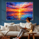 Colorful Knife Ocean Sunset Canvas — Orange Pink Teal by MyGreatCanvas | Canvas Wall Art Prints | Photo Prints & Wall Decor