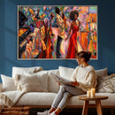 African American Jazz Singer Canvas Art — Red Dress Black by MyGreatCanvas | Canvas Wall Art Prints | Photo Prints & Wall Decor