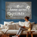 Home Sweet Home Sign Wall Art Canvas Print, Floral Farmhouse by MyGreatCanvas | Canvas Wall Art Prints | Photo Prints & Wall Decor