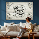 Home Sweet Home Wall Art Canvas Print, Floral Farmhouse by MyGreatCanvas | Canvas Wall Art Prints | Photo Prints & Wall Decor