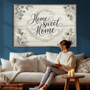 Home Sweet Home Wall Art Canvas Print, Floral Farmhouse by MyGreatCanvas | Canvas Wall Art Prints | Photo Prints & Wall Decor