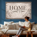 Home Sweet Home Wall Art Canvas Print, Floral Farmhouse by MyGreatCanvas | Canvas Wall Art Prints | Photo Prints & Wall Decor