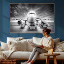 Airplane Wall Art Canvas Print, Black and White Jet Aircraft by MyGreatCanvas | Canvas Wall Art Prints | Photo Prints & Wall Decor