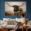 Longhorn Bull Wall Art Canvas Print, Western Farmhouse by MyGreatCanvas | Canvas Wall Art Prints | Photo Prints & Wall Decor