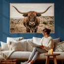 Texas Longhorn Bull Wall Art Canvas Print, Western Farmhouse by MyGreatCanvas | Canvas Wall Art Prints | Photo Prints & Wall Decor