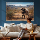 Texas Longhorn Bull Wall Art Canvas Print, Western Farmhouse by MyGreatCanvas | Canvas Wall Art Prints | Photo Prints & Wall Decor