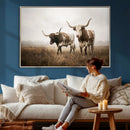 Texas Longhorn Canvas Wall Art Western Bull Desert Moody by MyGreatCanvas | Canvas Wall Art Prints | Photo Prints & Wall Decor