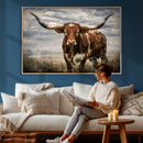 Texas Longhorn Canvas Wall Art Western Bull Desert Moody by MyGreatCanvas | Canvas Wall Art Prints | Photo Prints & Wall Decor