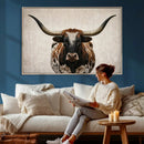 Texas Longhorn Canvas Wall Art Western Bull Desert Moody by MyGreatCanvas | Canvas Wall Art Prints | Photo Prints & Wall Decor