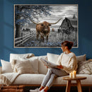 Texas Longhorn Canvas Wall Art, Rustic Farm Barn Bluebonnet by MyGreatCanvas | Canvas Wall Art Prints | Photo Prints & Wall Decor