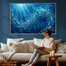 School of Fish Canvas Print | Blue Ocean Underwater Wall Art by MyGreatCanvas | Canvas Wall Art Prints | Photo Prints & Wall Decor