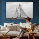 Vintage Sailboat Wall Art Canvas Print, Black and White by MyGreatCanvas | Canvas Wall Art Prints | Photo Prints & Wall Decor