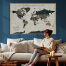 Custom Push Pin World Map Wall Art Canvas Print – by MyGreatCanvas | Canvas Wall Art Prints | Photo Prints & Wall Decor