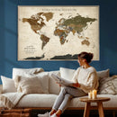 Custom Push Pin World Map Wall Art Canvas Print – by MyGreatCanvas | Canvas Wall Art Prints | Photo Prints & Wall Decor