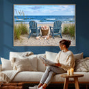 Large Beach Canvas Wall Art Coastal Adirondack Chairs Ocean by MyGreatCanvas | Canvas Wall Art Prints | Photo Prints & Wall Decor