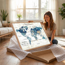 Watercolor World Map Canvas Wall Art Print – Abstract