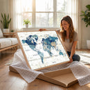 Watercolor World Map Canvas Wall Art Print – Abstract