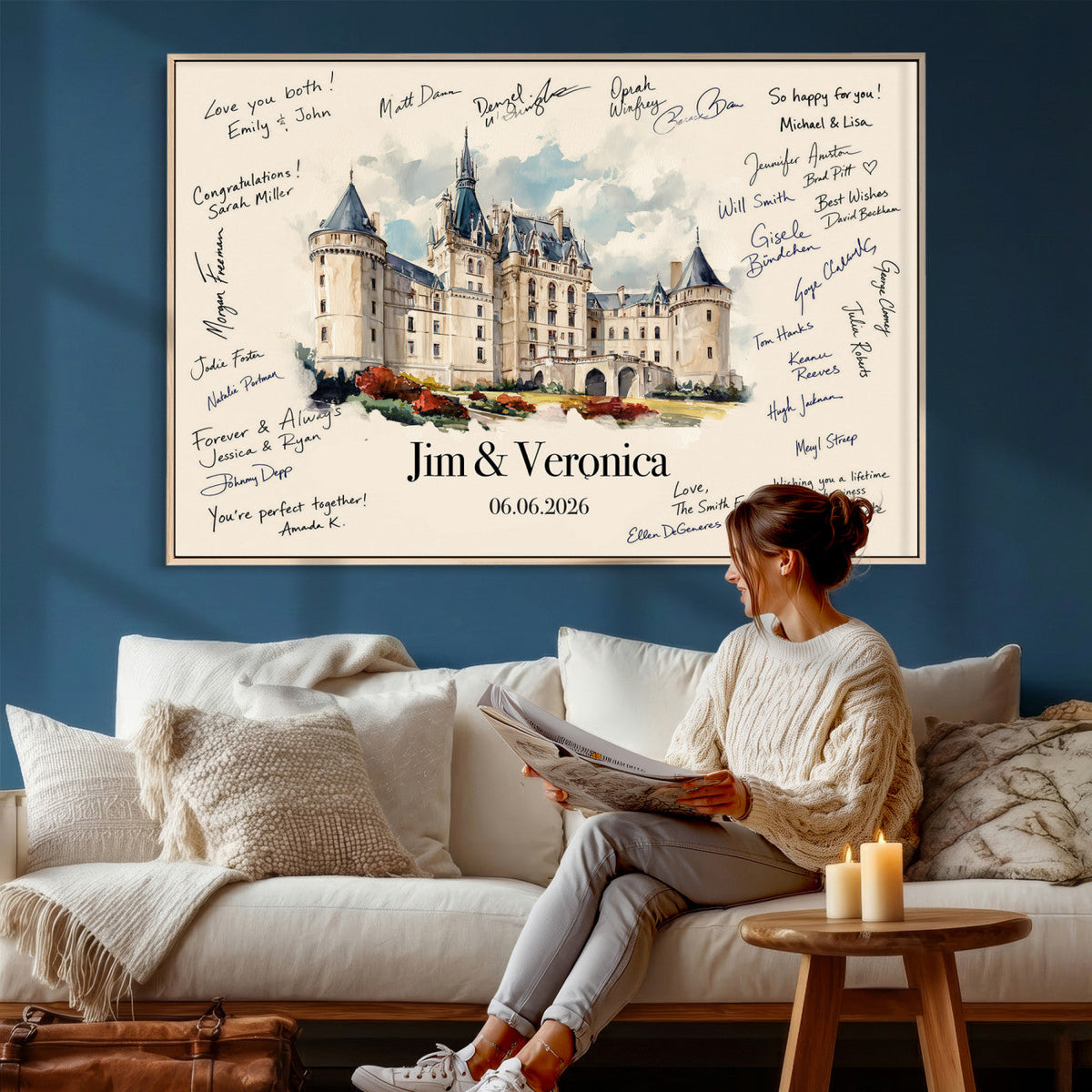 Wedding Guest Book Alternative Wall Art Canvas Print, Personalized, photo 15 of 25