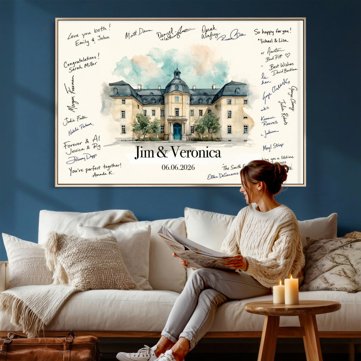 Wedding Guest Book Alternative Wall Art Canvas Print, Personalized, photo 15 of 25